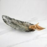 DECO PLATE W/rose gold birds 14x4x5