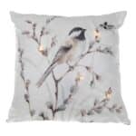 LED VELVET CUSHION (BIRD ON BRANCH) (18 X 18)